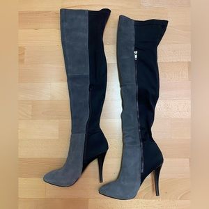 Carlos Santana - leather over-the-knee heeled boots - size 6 - used with box
